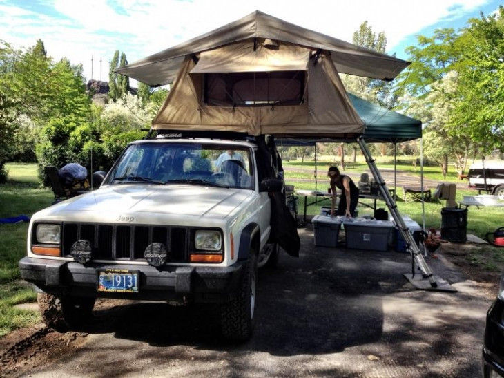 Tenda di campeggio all'aperto della cima del tetto del letto di camion per la cima del CE del Wrangler della jeep approvato